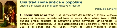 Luoghi e miracoli di San Biagio - Leggi il testo intero