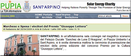 La manifestazione e i risultati del Premio 'Giuseppe Lettera'