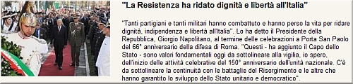 Leggi il testo del Presidente della Repubblica