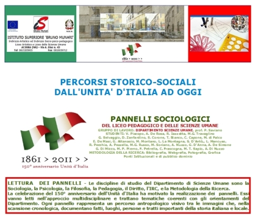 Pannello introduttivo